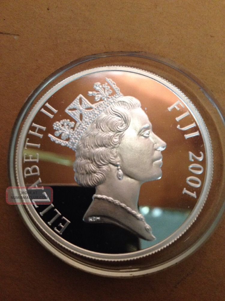 2001 Fiji 10 Dollar 1oz. 999 Silver Ship Coin Hms Providence 1792