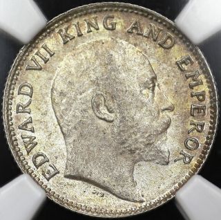 1904 (c) Ngc Ms - 64 Quarter 1/4 Rupee British India photo