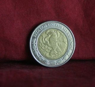 Mexico 1 Peso 2003 Bi Metallic World Coin Eagle Km603 National Arms One photo