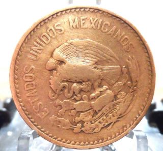 Circulated 1952 20 Centavos Mexican Coin photo