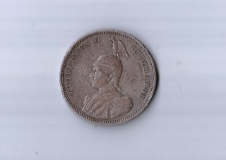Rare Colonial German East Africa - Silver 1 Rupee 1890 Ad - Emperor Wilhelm Ii photo