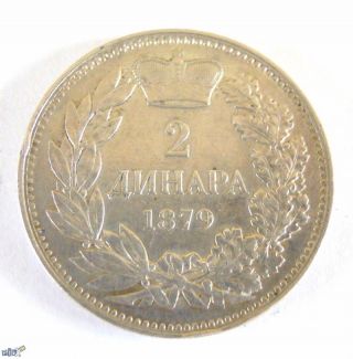 Serbia - 2 Dinara 1879 - Milan I photo