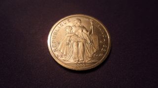 French Polynesia 2003,  One Franc.  B U Tiful Coin. photo