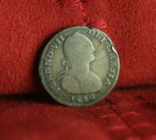 Colombia 1812 1 Real Silver World Coin South America Rare Nueva Granada photo