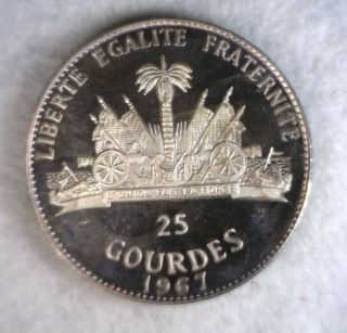 Haiti 25 Gourdes 1967 Proof Large Silver (stock 0550) photo