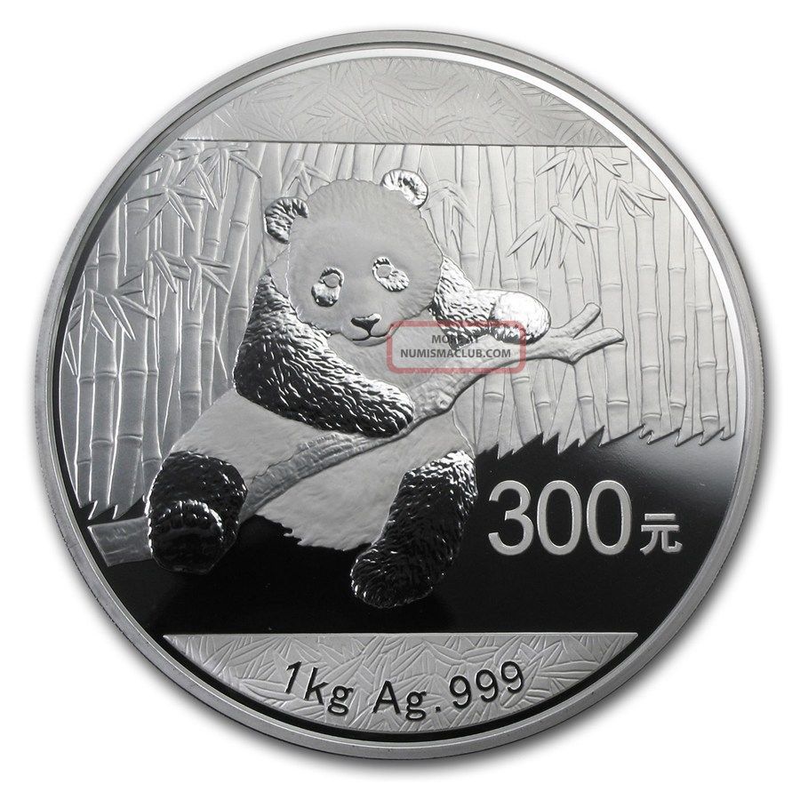 2014 China 1 Kilo.  999 Fine Silver Panda (w/box &) China photo