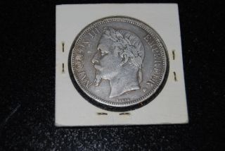 France Silver Coin,  5 Franc - 1868 photo
