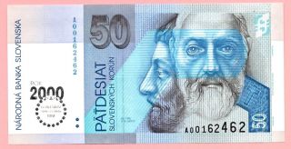 Slovakia 50 Korun 1993 (2000) Crisp Uncirculated Banknote - Bimilenium Scarcer photo