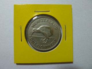 Zealand 1934 One Florin Coin Extra Fine photo