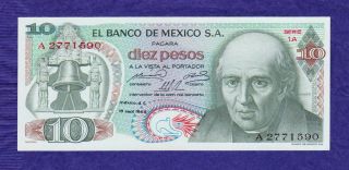Mexico Bank - Note Uncirculated 10 Pesos 1969 Rare photo
