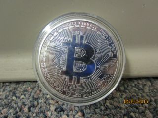 2013 Commemorative Physical Silver Plated Bitcoin photo