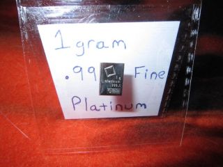 Platinum Bar - 1 Gram.  9995 Pure Platinum - Brilliant & photo