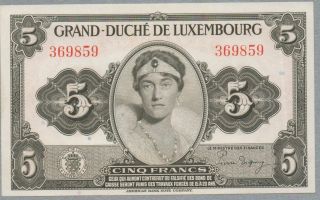 5 Francs Luxemburg Note,  N/d (1944),  Pick 43 photo