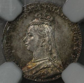 1891 Ngc Ms 67 Victoria State Silver Maundy Penny Coin (15020601) photo