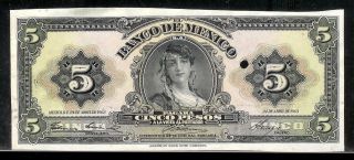 Mexico 5 Pesos 1965 Specimen Proof P60h Ef Unusual & Scarce photo