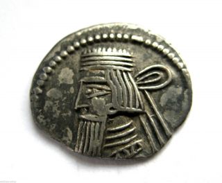 Circa.  100 - 50 B.  C Parthian Empire - Unresearched Ar Silver Drachma Coin.  Vf photo