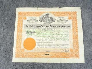 Vintage Stock Certificate From The Walls Frogless Switch And Manufacturing Co. photo