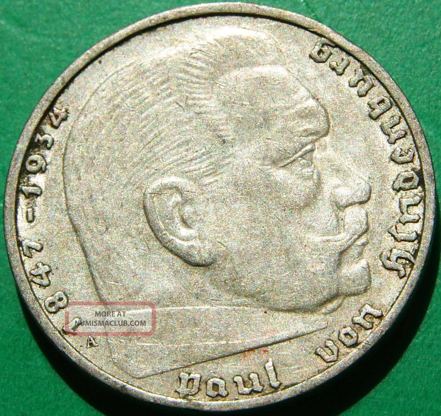 Third Reich Silver Coin 2 Reichsmark 1937 A. 625 Silver
