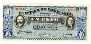Mexico/chiuhahua … P - S930b … 1 Peso … 1914 … Unc photo