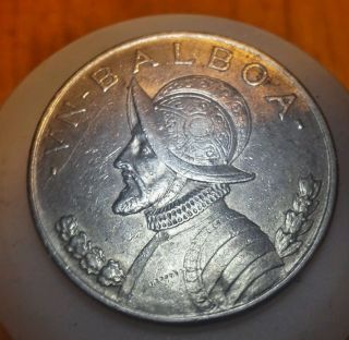 1934 Panama One Balboa Large Silver Coin Low Mintage photo