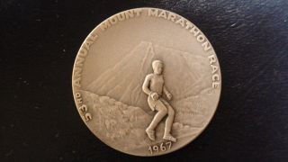 1967 Seward Alaska 53rd Annual Mount Marathon Race Fine Silver Token Medal photo