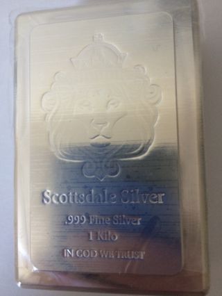 1 Kilo Scottsdale Stacker® Silver Bar - 1 Kg.  999 Silver Bullion photo