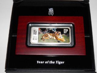2010 Liberia Year Of The Tiger 10$ Silver Proof Coin 30g Lunar photo