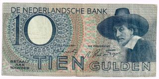 1944 Netherlands 10 Gulden Note - P59 photo