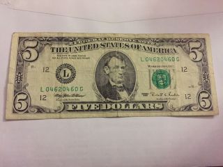 1995 $5 Bill photo