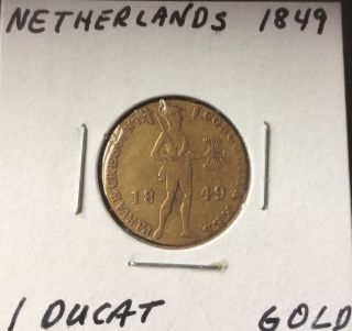 1849 Netherlands Gold Coin Ducat photo