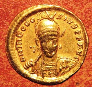 Roman Gold Solidus Minted 425ad At Thessalonica,  Theodosius Ii,  Ships To Us Only photo