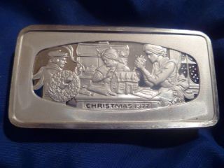 1977 Franklin Solid Sterling Silver.  925 Christmas Ingot - 1000 Grains photo