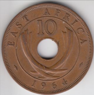 Km - 40,  1964 - H British East Africa 10 Cents,  Mid Grade photo