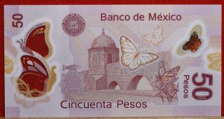 Uncirculated 2012 Mexico 50 Pesos Crisp Note S/h photo