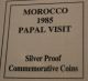 1986 Morocco 100 Dirham 0.  925 Silver Proof Coin - Papal Visit - & Case - 15g Africa photo 3