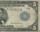1914 $5 Dollar Bill Federal Reserve Note Large Size Notes photo 2