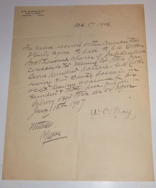 1906 Manhattan Nevada Mining Stockbroker Letter Independence Cons Mines Document photo