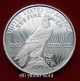 Solid Silver Round 1 Troy Oz Peace Dollar American Eagle Highland.  999 Fine Bu Silver photo 3