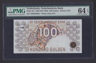 Netherlands - 100 Gulden,  1992.  P101.  Pmg 64 Epq photo