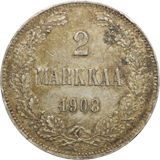 1908 Finland 2 Markkaa,  Silver photo