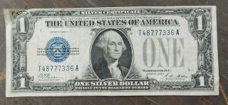 Series 1928 - A $1 Dollar Silver Certificate,  Note/bill,  Blue Seal F/vf (ve) photo