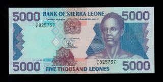 Sierra Leone 5000 Leones 1993 G/5 Pick 21a Unc Banknote. photo