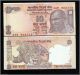 Rs 10/ - India Bank Note Error/ Misprint White Crease On Top Gem Unc Asia photo 1