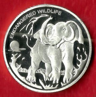 Democratic Republic Of Congo,  Endangered Wildlife,  10 Franc,  Elephant photo