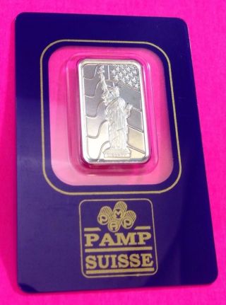 Pamp Suisse Statue Of Liberty 5 Gram 999.  5 Palladium Bar In Assay Card photo