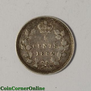 1892 Canadian Silver 5 Cent Obv2 (ccx6646) photo