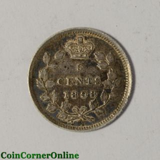1898 Canadian Silver 5 Cent (ccx6651) photo