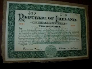 Republic Of Ireland 1920 Gold Bond Certificate photo