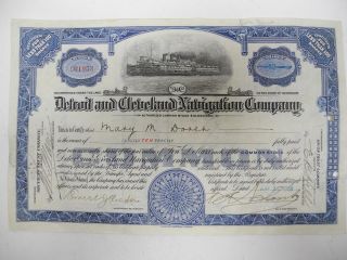 Detroit And Cleveland Navigation Company 1928 Stock Certificate photo