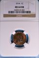 1914 Lincoln Wheat Cent Ngc Ms64rb - Patina,  Surfaces,  Eye - Appeal Small Cents photo 2